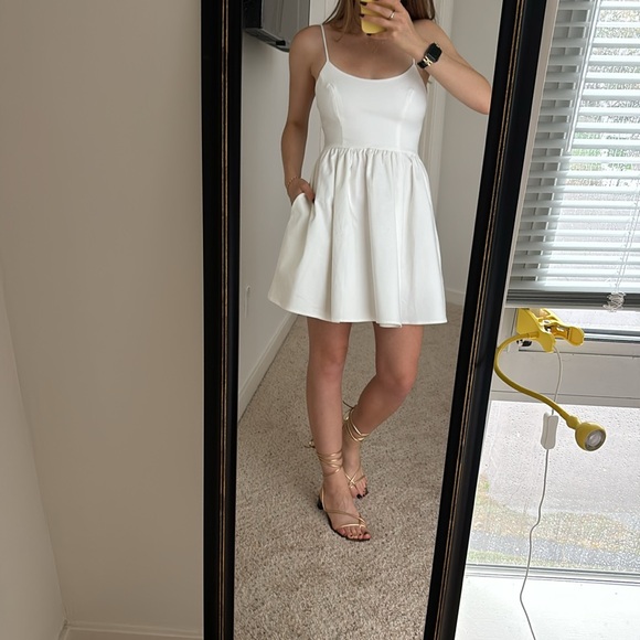Showpo. White mini spaghetti strap dress you got nothing to prove - Picture 2 of 7